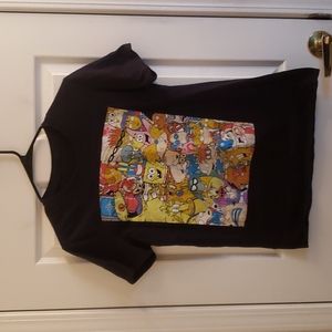 Nickelodeon 90s Cartoons T-Shirt Black Size Small